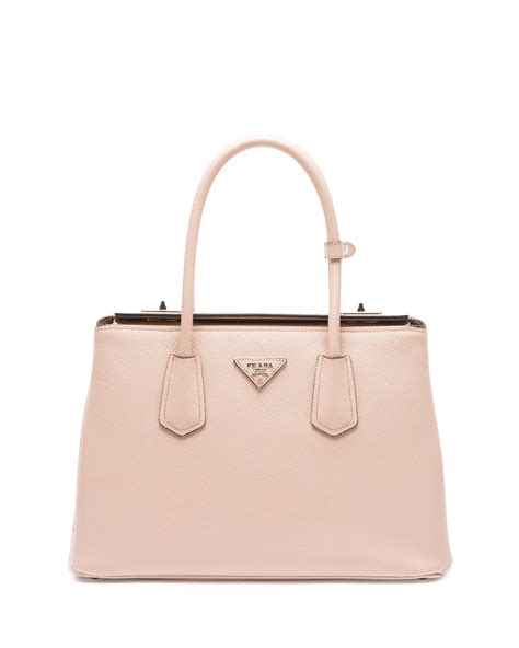 Prada Saffiano Medium Cuir Double Bag, Blush (Cammeo)